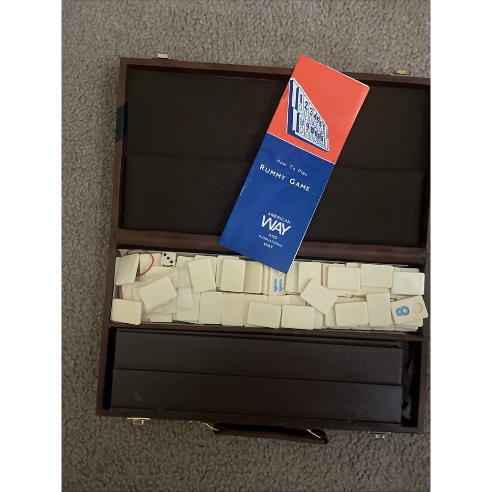 Cardinal Vintage Rummy-O Rummikub Game with Faux Leather Carrying Case - Picture 3 of 6